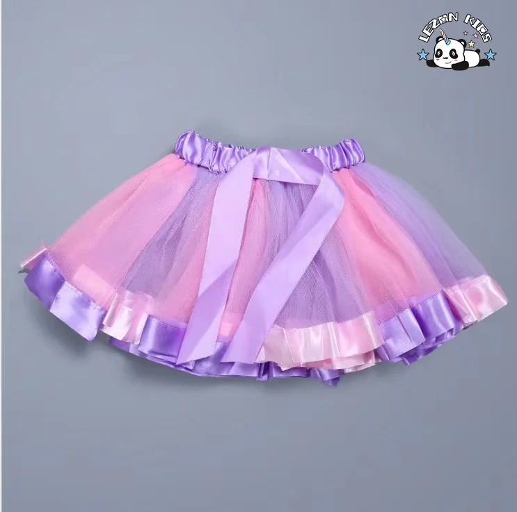 LEZONKIDS - Customizable New Fahion Multi-color Puffy Cute Bow Tulle Girls Tutu Skirt For2-14 Years Old